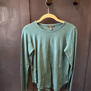 womens tops and blouses, Size PS/PP, Eileen Fisher, Teal long sleeve